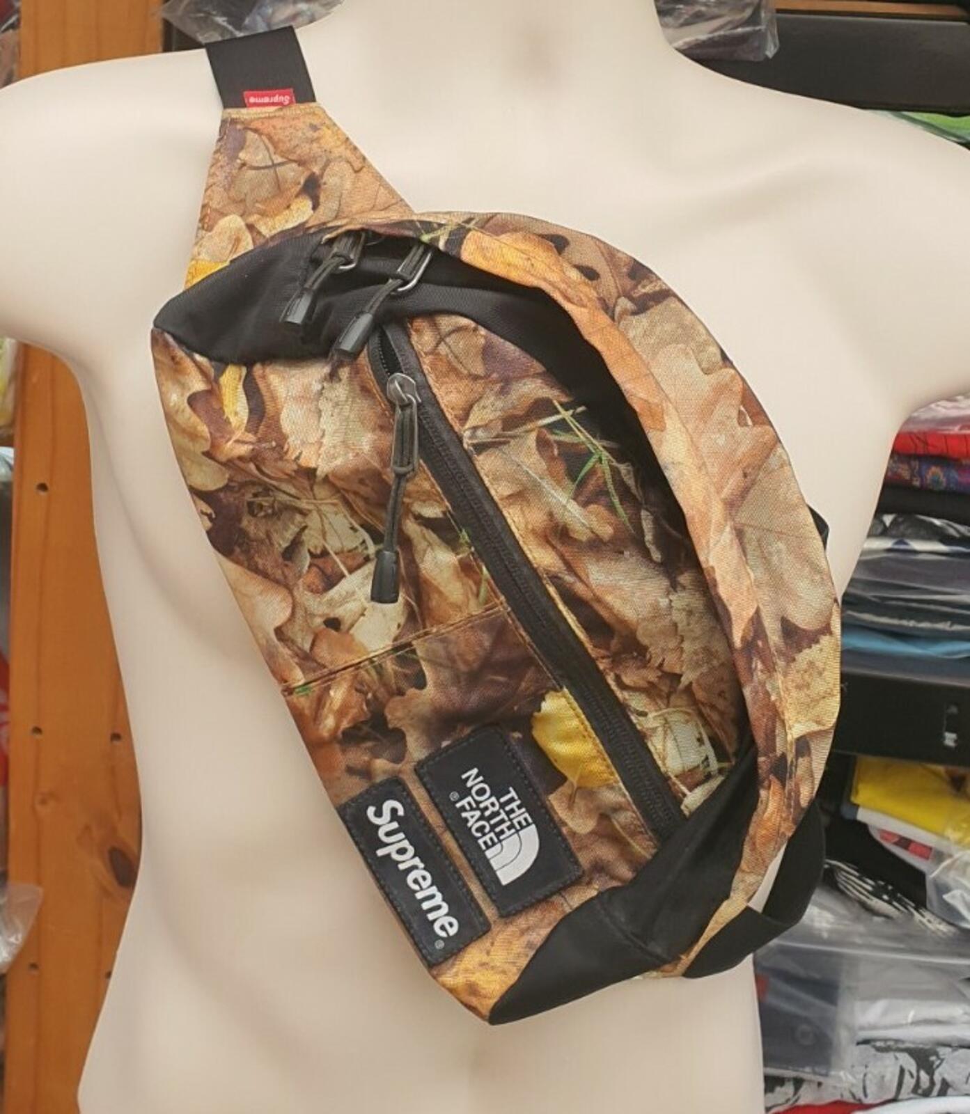 FW16 Supreme x The North Face Roo II lumbar pack waist shoulder bag leaves