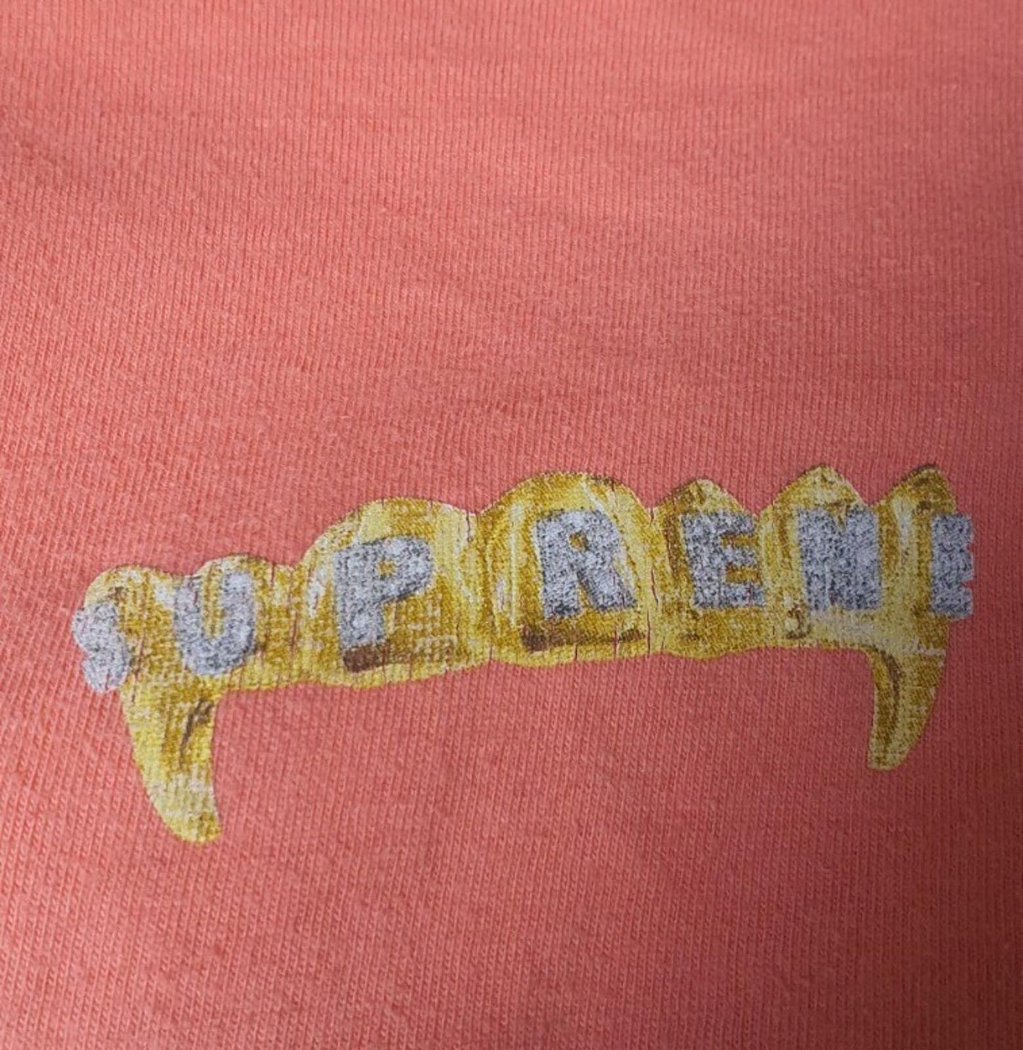 SS19 Supreme Fronts tee orange T-shirt golden grills size M medium