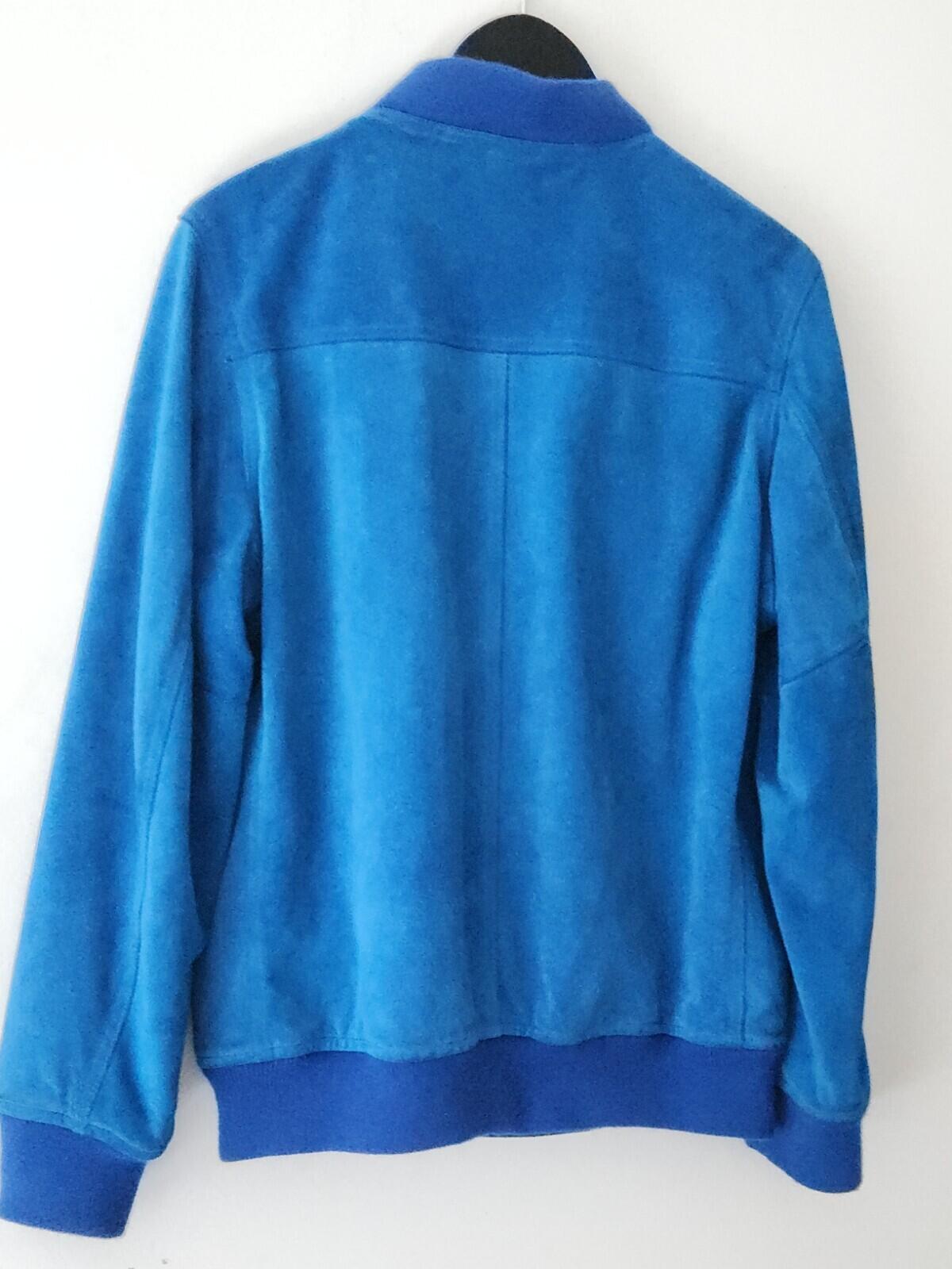 SS14 Supreme Schott NYC Suede Bomber Jacket M Medium Blue Leather 2014 Vintage
