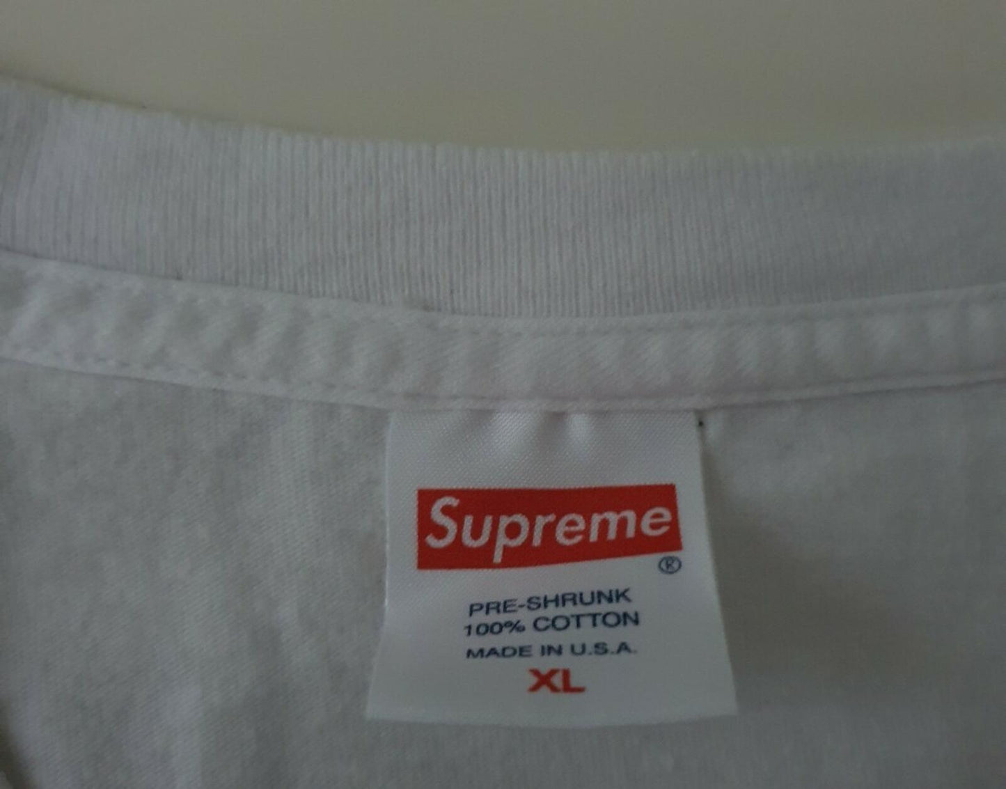 FW15 Supreme Peel white tee size XL T-shirt orange Rare