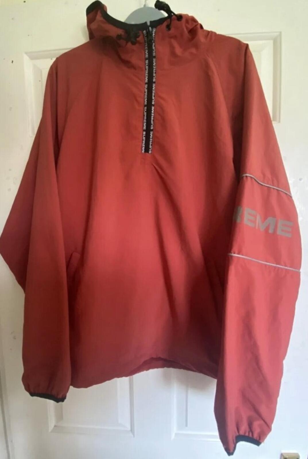 SS19 Supreme Nylon Ripstop Hooded Pullover  M medium jacket Water resistant rust