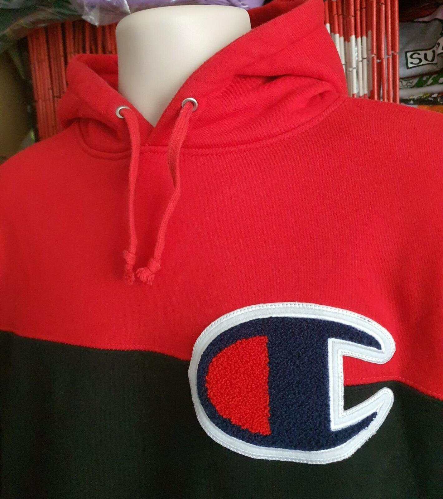 SS14 Supreme x Champion Red Hooded Sweatshirt  Size M