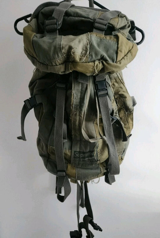 FW21 Supreme x JUNYA WATANABE CDG MAN Patchwork Backpack Bag Olive Rucksack