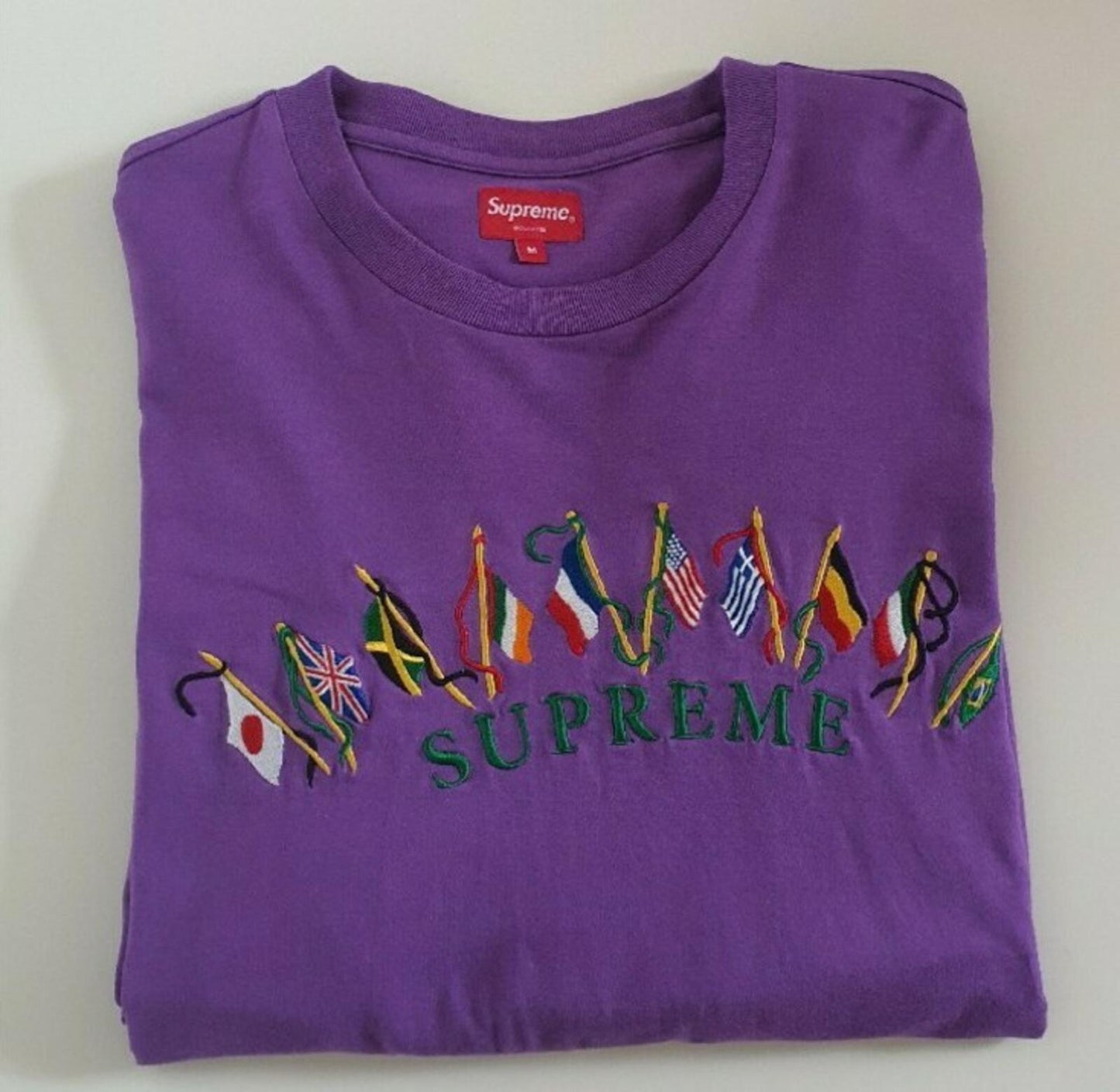 SS19 Supreme Flags L/S Top Violet Size M
