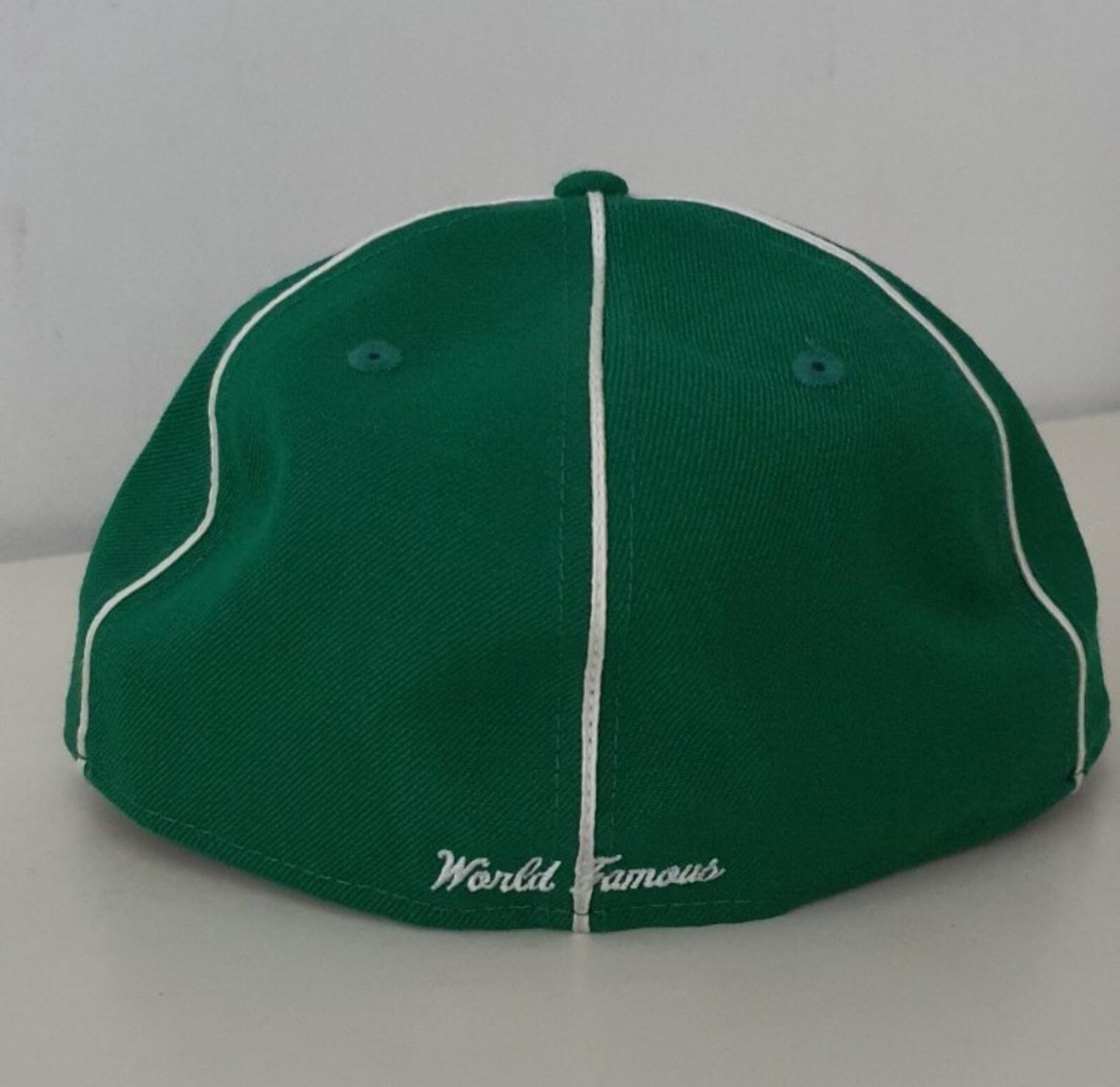SS17 Supreme Piping Box Logo New Era 59fifty green hat cap size 7 3/8 New
