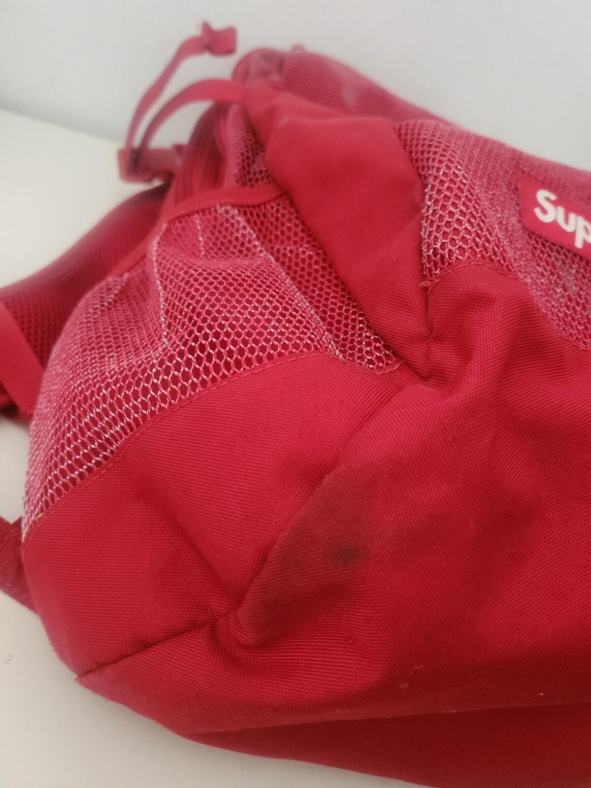 SS20 Supreme Rucksack Netztasche Dunkelrot