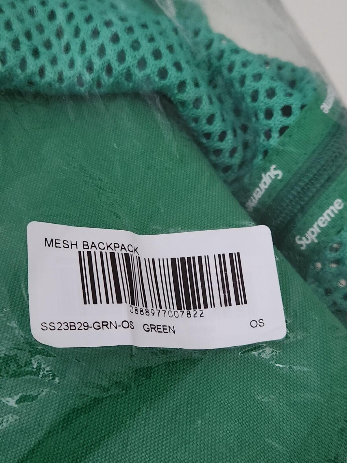 SS23 Supreme Mesh Rucksack Grün Tasche 21L Neu mit Etikett