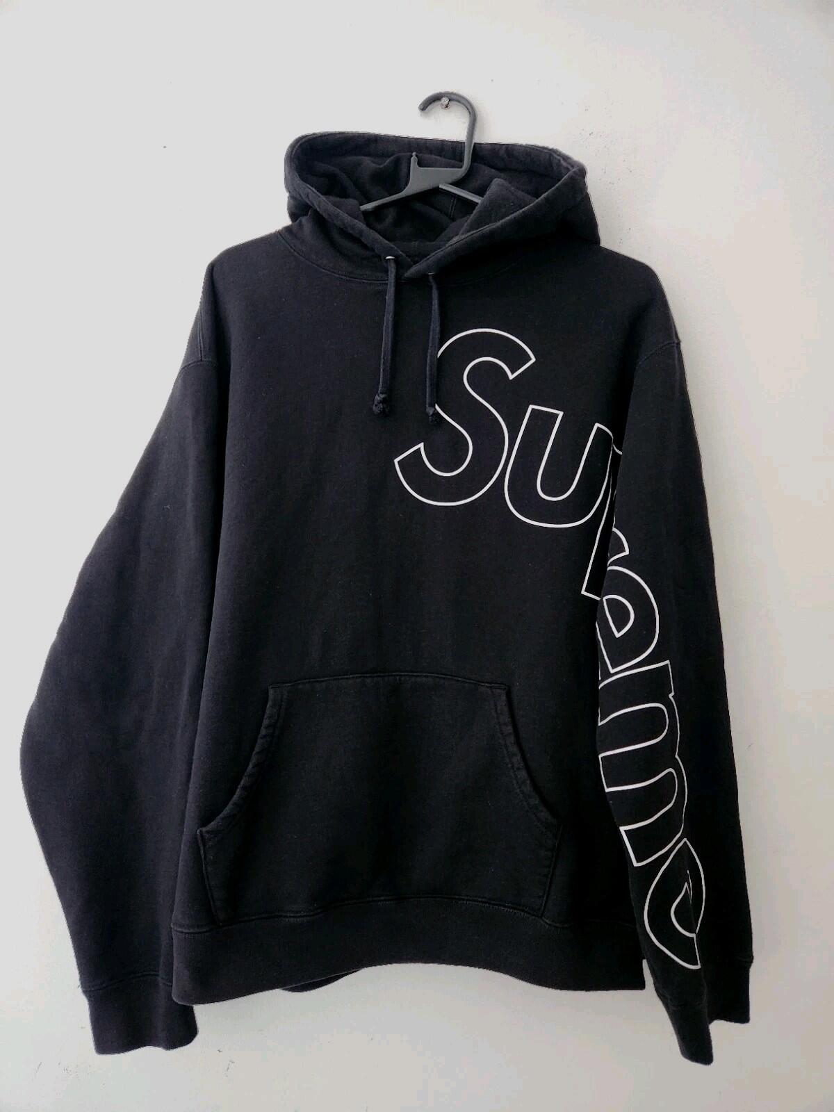 FW21 Supreme Reflective Hooded Sweatshirt Black hoodie size M medium