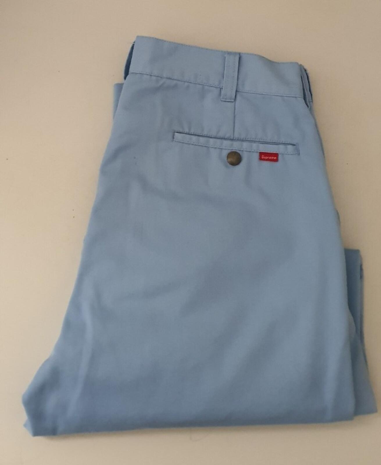 SS18 Supreme Work Pant talla 32 W32 L32 pantalones azul claro