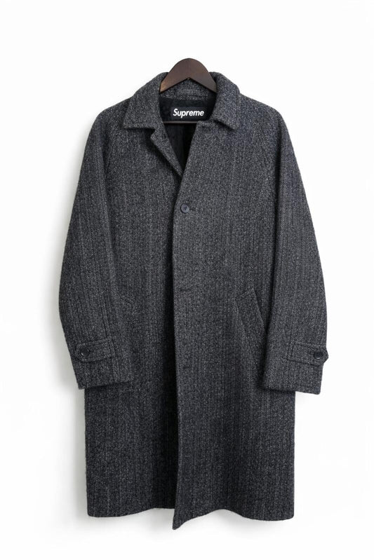 FW18 Supreme Wool Trench Coat Suri Alpaca Loro Piana RRP $648 Herringbone Size S