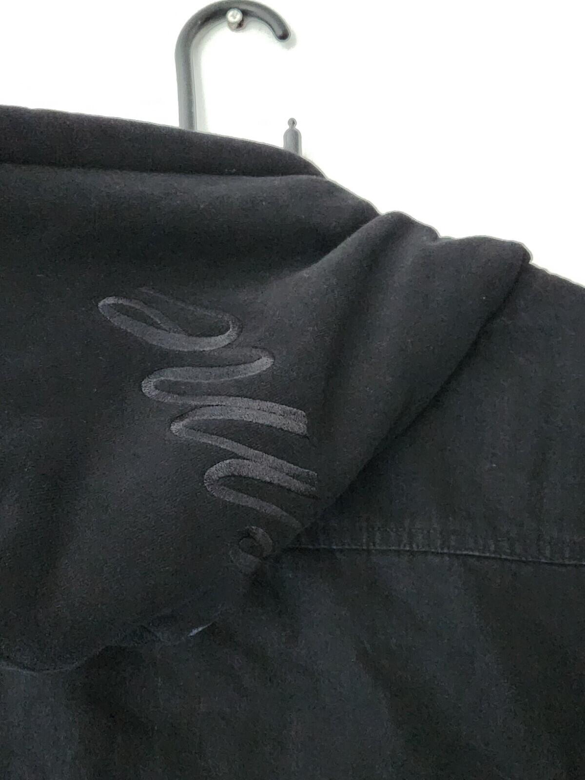 HW22 Supreme Fleece Hooded Denim Hemd S Small Schwarz gestepptes gesticktes Logo