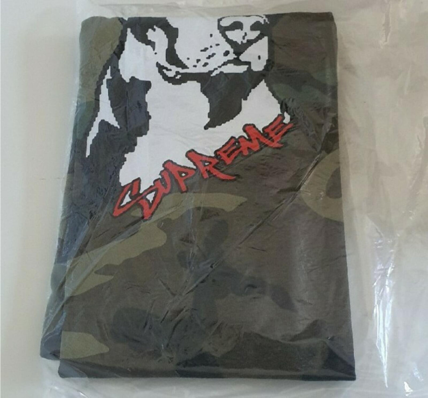 SS20 Supreme Pitbull Tee Woodland Camo Size L