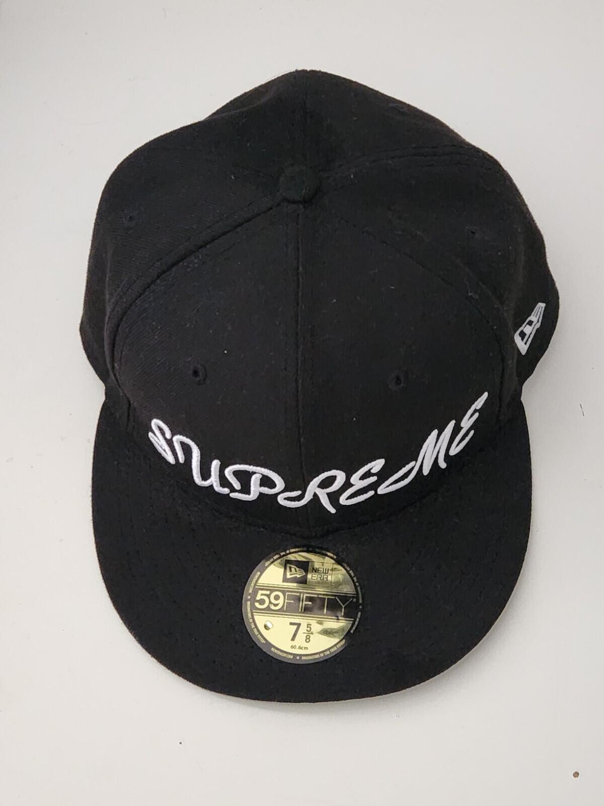 SS23 Supreme Script New Era Black Size 7 5/8