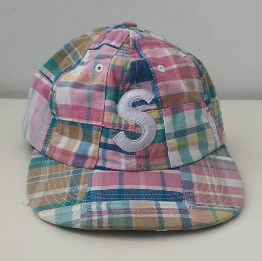 SS19 Supreme Patchwork Madras S Logo 6-Panel cap Multicolour hat