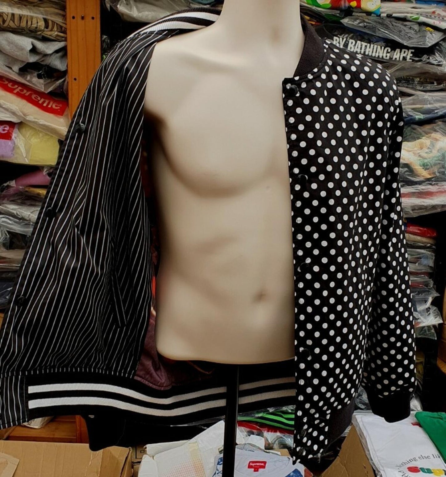 SS14 Supreme x Comme Des Garcons Reversible Varsity Jacket M CDG Harold Hunter