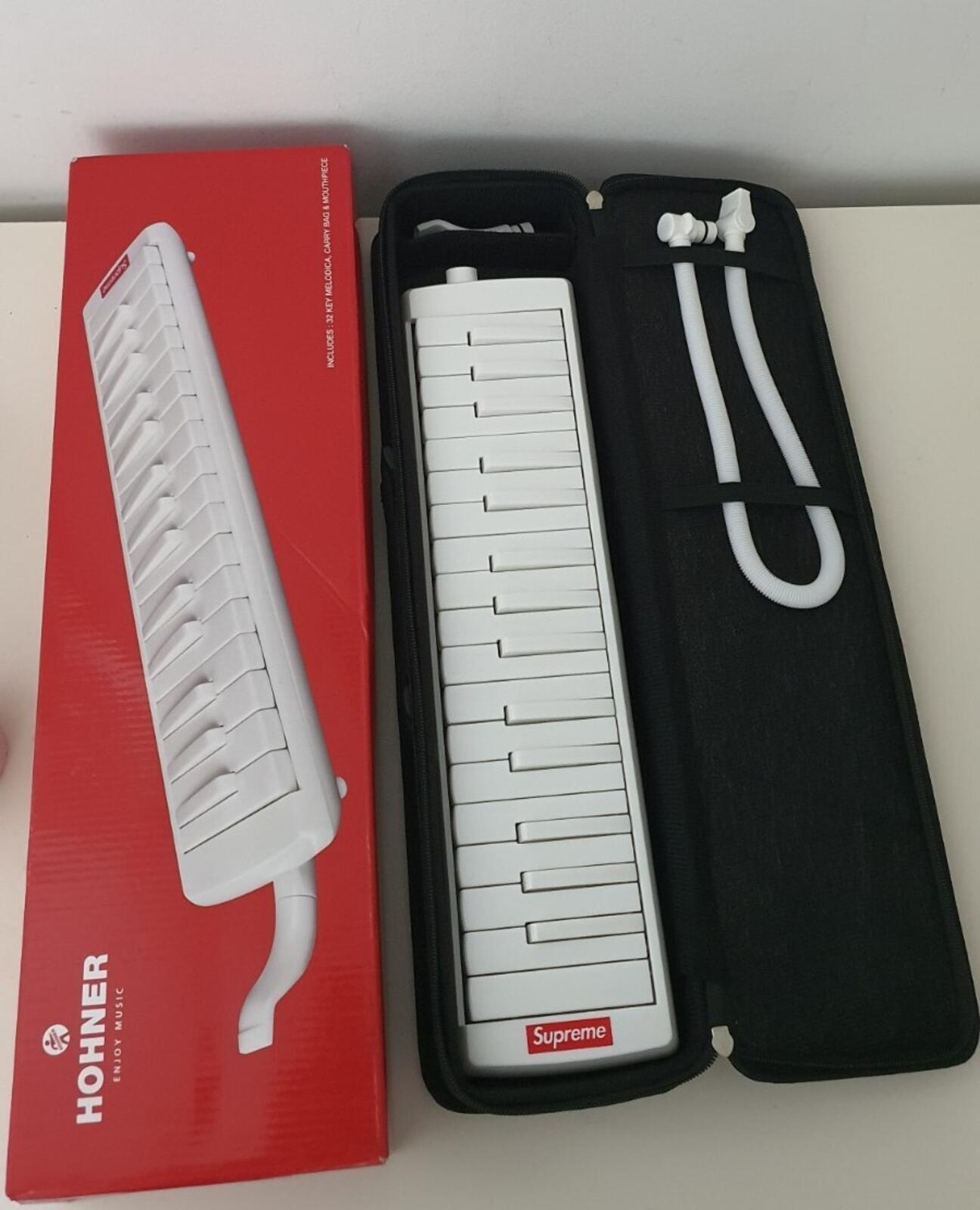 FW18 Supreme Hohner harmonica small box logo musical instrument white