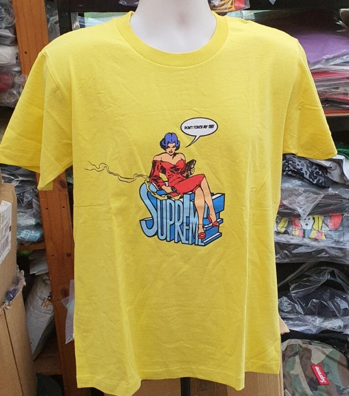 SS08 Supreme Don't Touch My S HIT Tee Amarillo Talla M