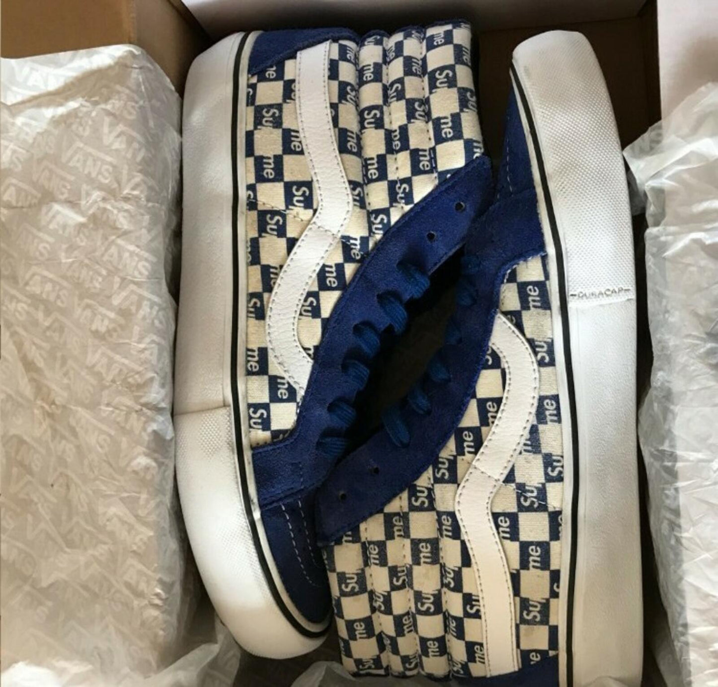 FW16 Supreme Vans Checker Logo Sk8-Hi Reissue EU 42.5 US 9.5 UK 8.5 Trainers