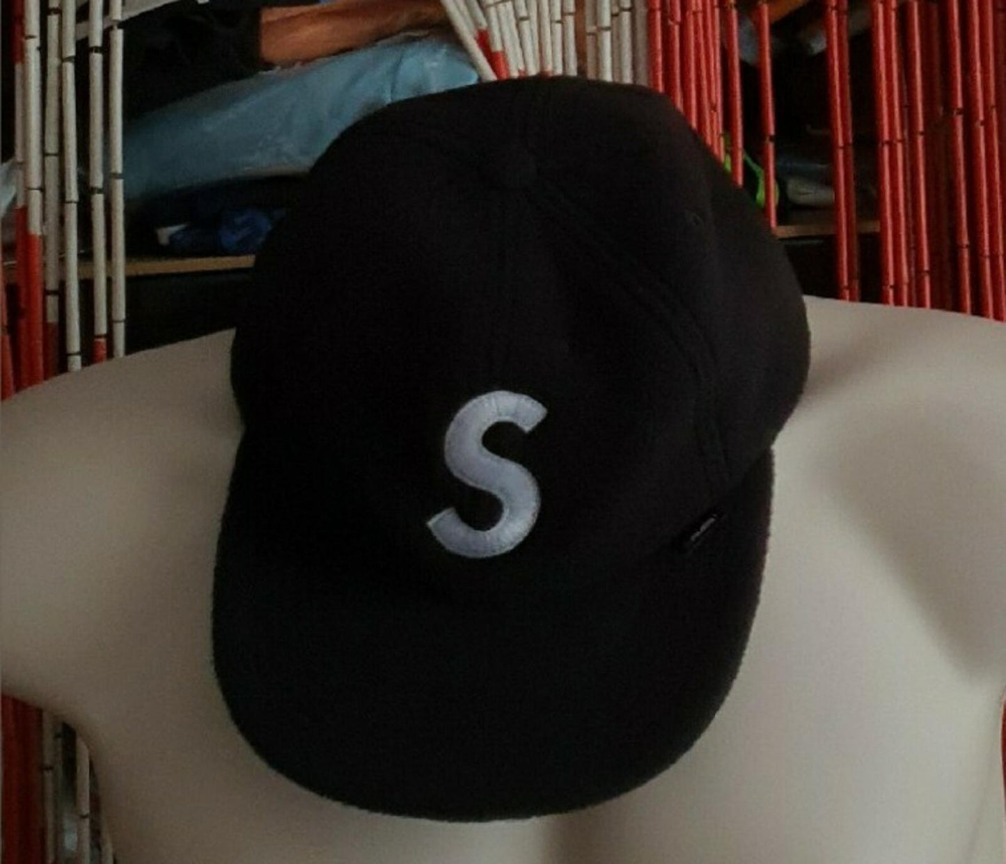 FW18 Supreme x Polartec S logo 6-panel black hat cap fleece