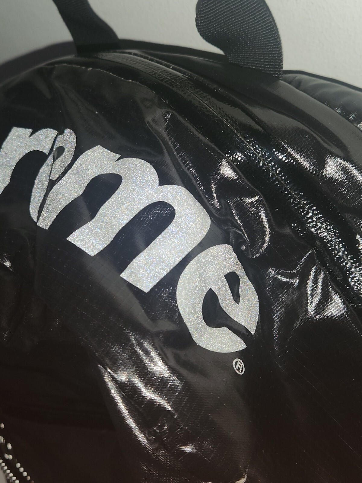 FW17 Supreme black backpack Cordura Fabric box logo Reflective text 20L Bag