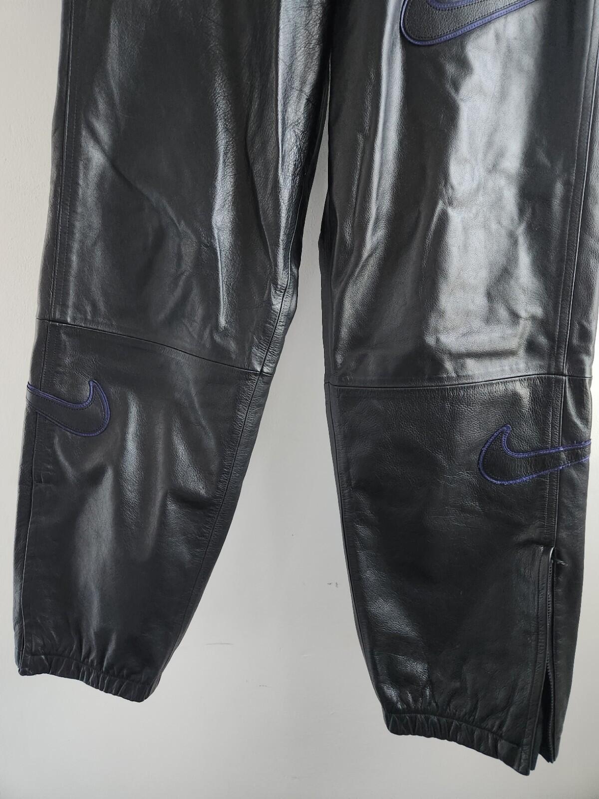 FW19 Supreme x Nike Leather Warm Up Pant RRP $498 Black S Small W30 L30 Trousers