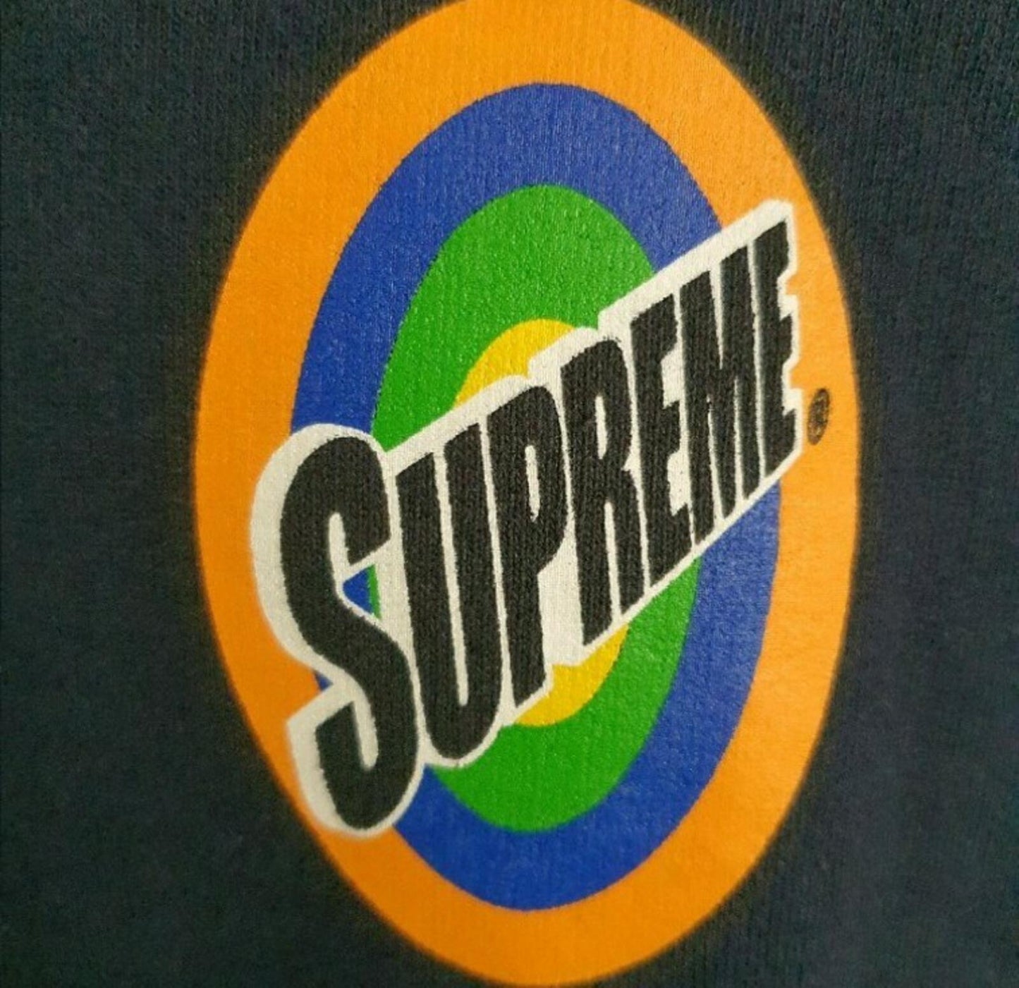 SS16 Supreme Spin Logo Crewneck Navy Size L