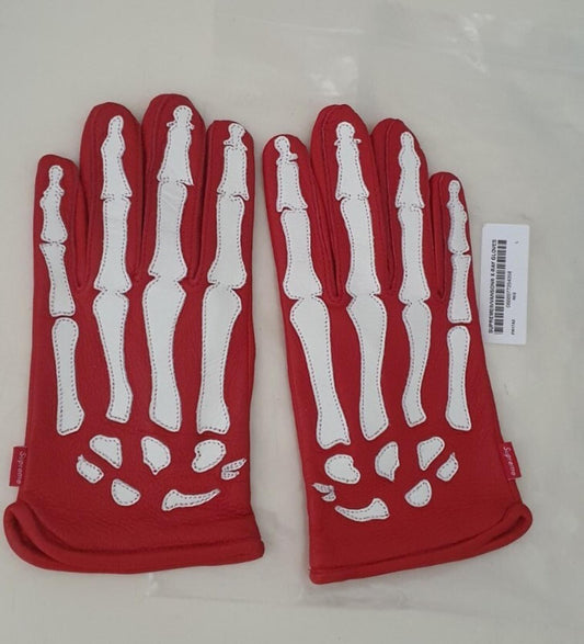 FW17 Supreme x Vanson Leather X-Ray gloves red size L large New