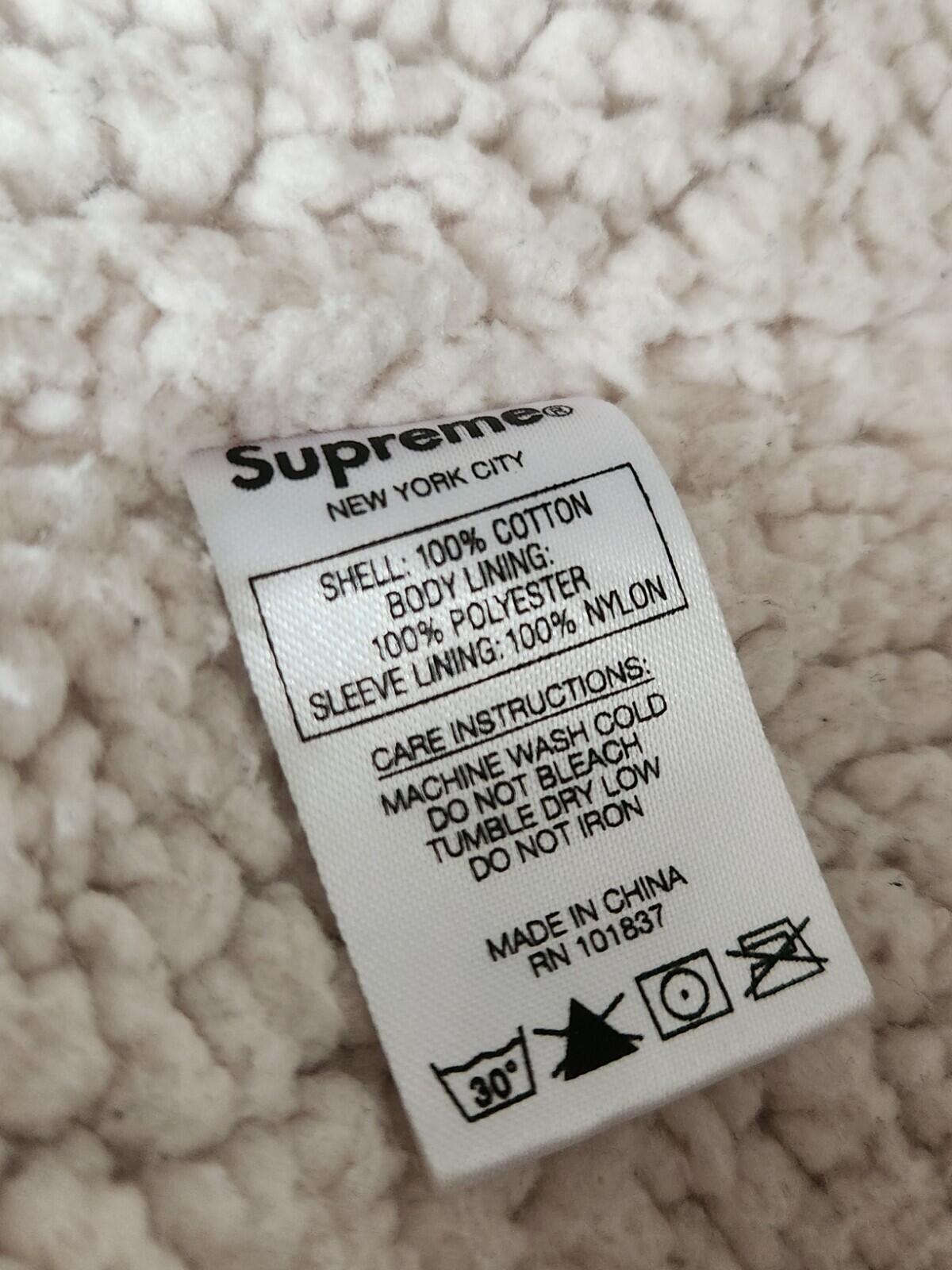 FW17 Supreme Buffalo Plaid Sherpa Lined Chore Shirt Size M Medium Red