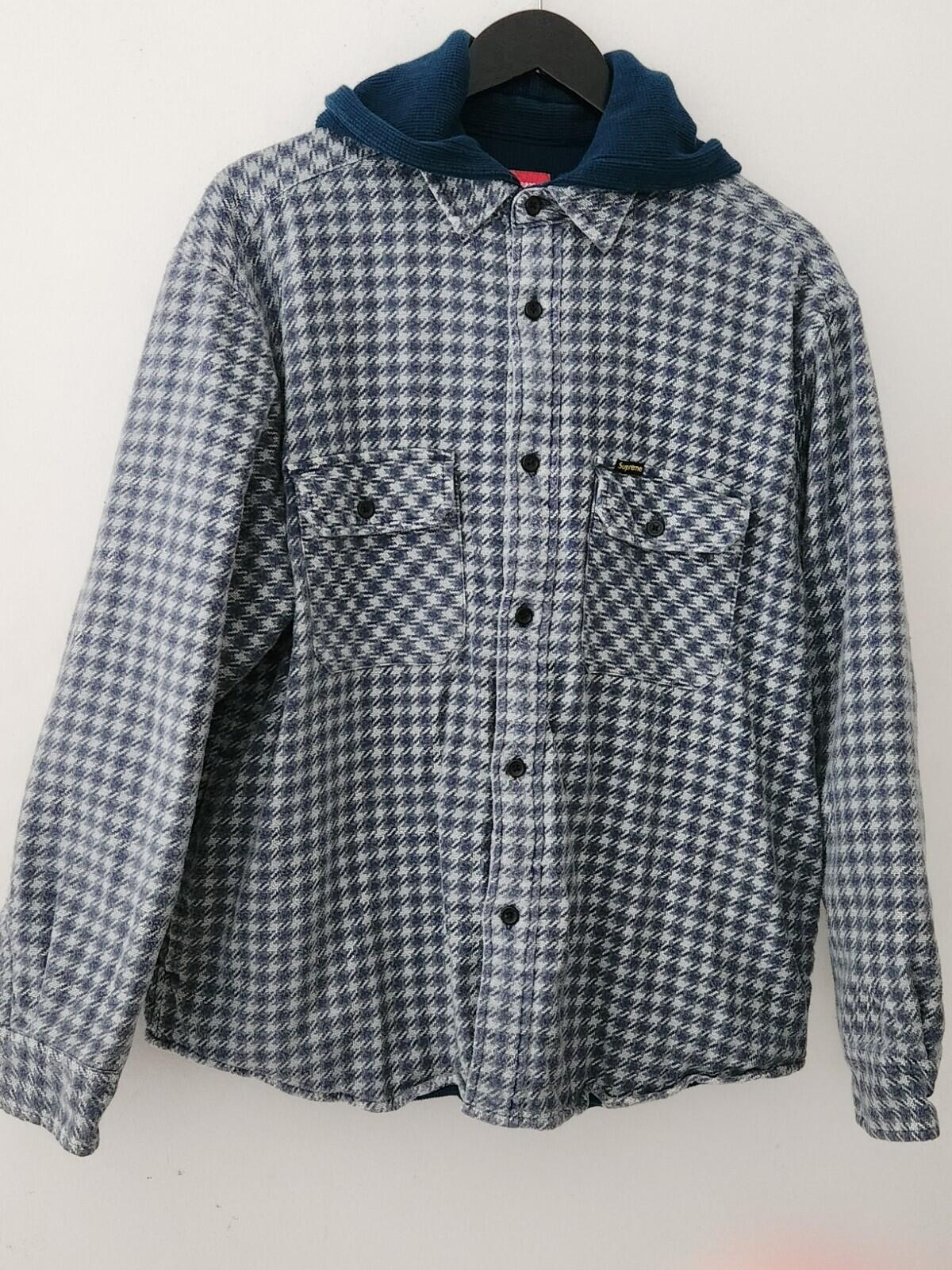 SS22 Supreme Houndstooth Flannel Hooded Shirt S Small