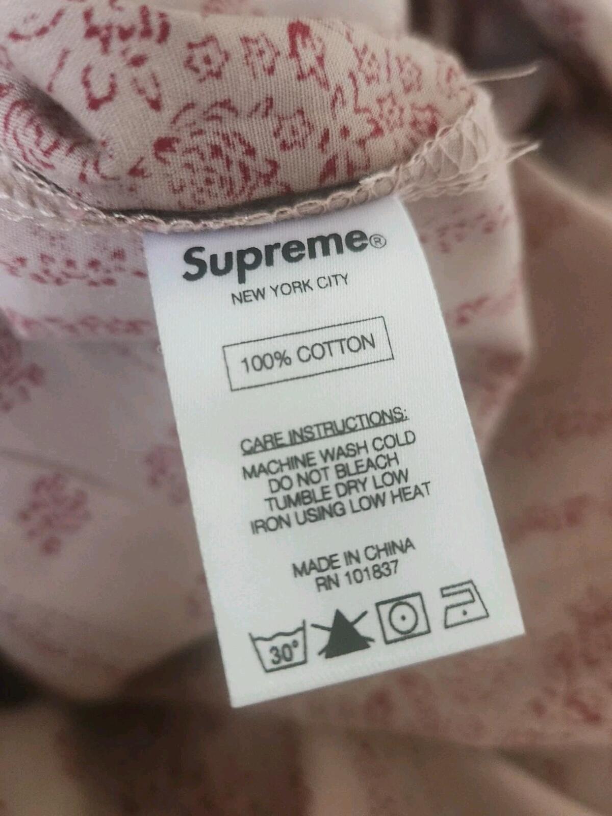 SS16 Supreme Toggle Band Collar LS Shirt size XL Long Sleeve Top Worn 1x