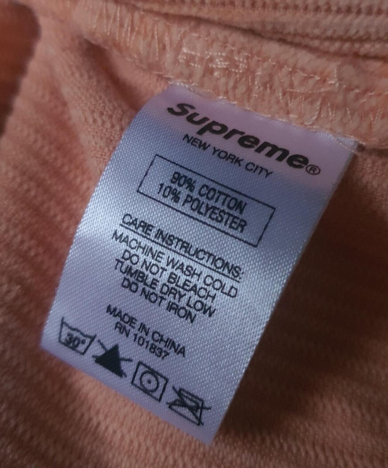 FW17 Supreme Corduroy Work Pant Größe 34 W34 L32 Reißverschluss Hose Peach