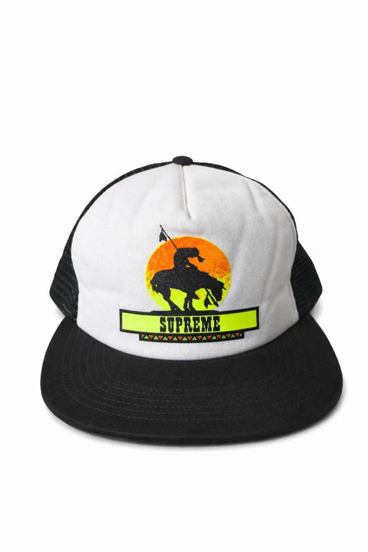 SS16 Supreme Western Mesh Back 5 Panel Cap Trucker Schwarz