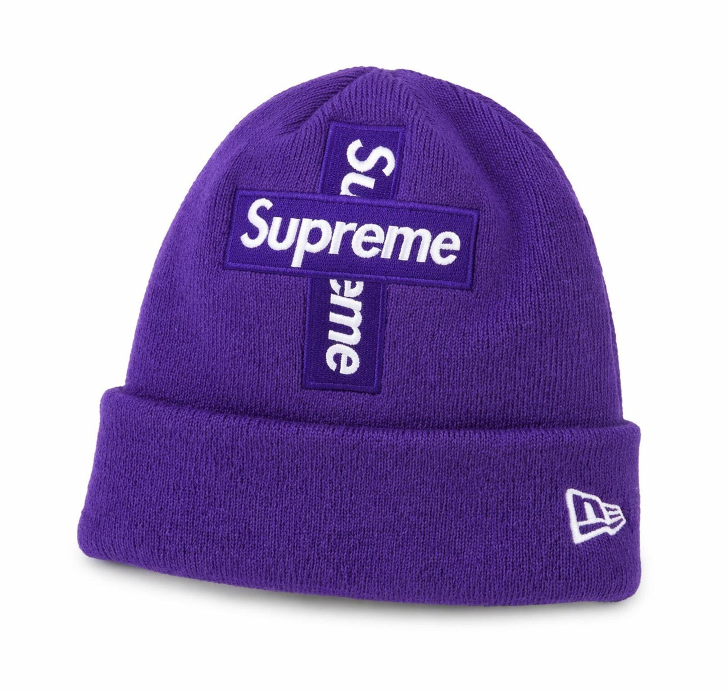 FW20 Supreme New Era Cross Box Logo Beanie Purple