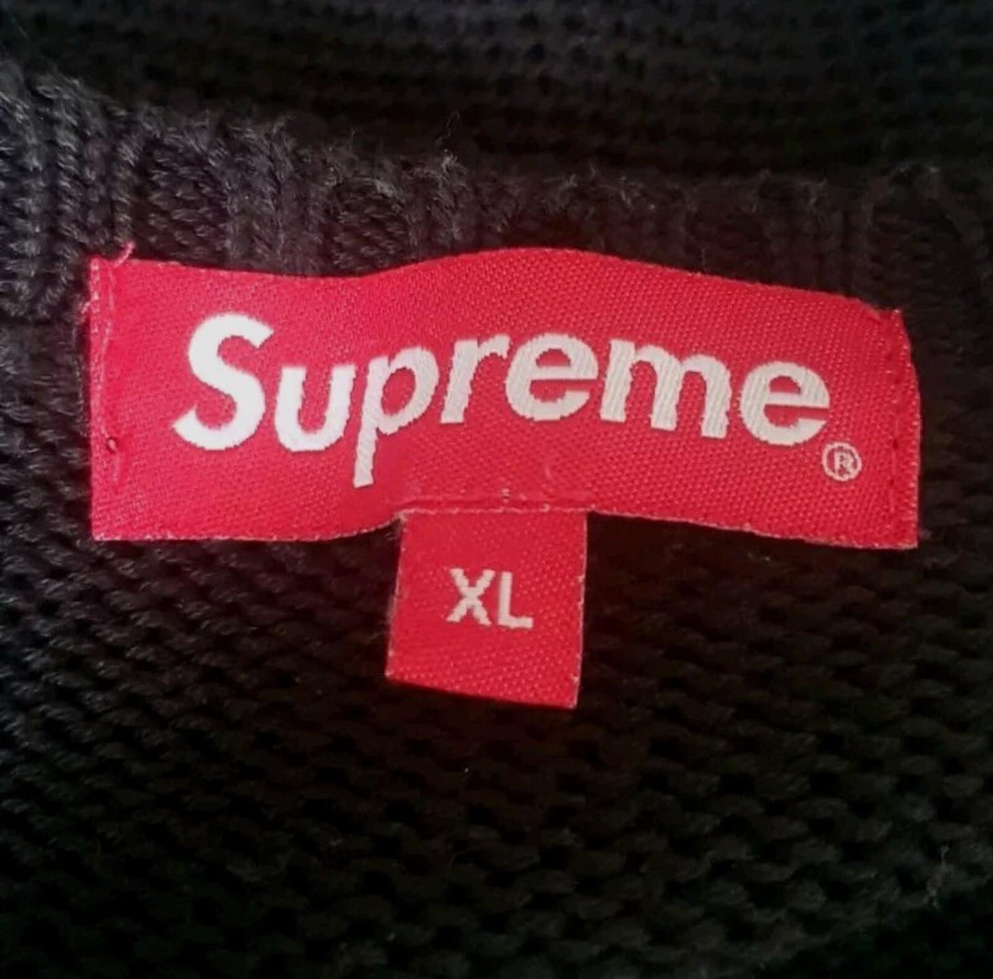 SS20 Supreme Back Logo Sweater Pullover Schwarz Rundhals XL Jumper