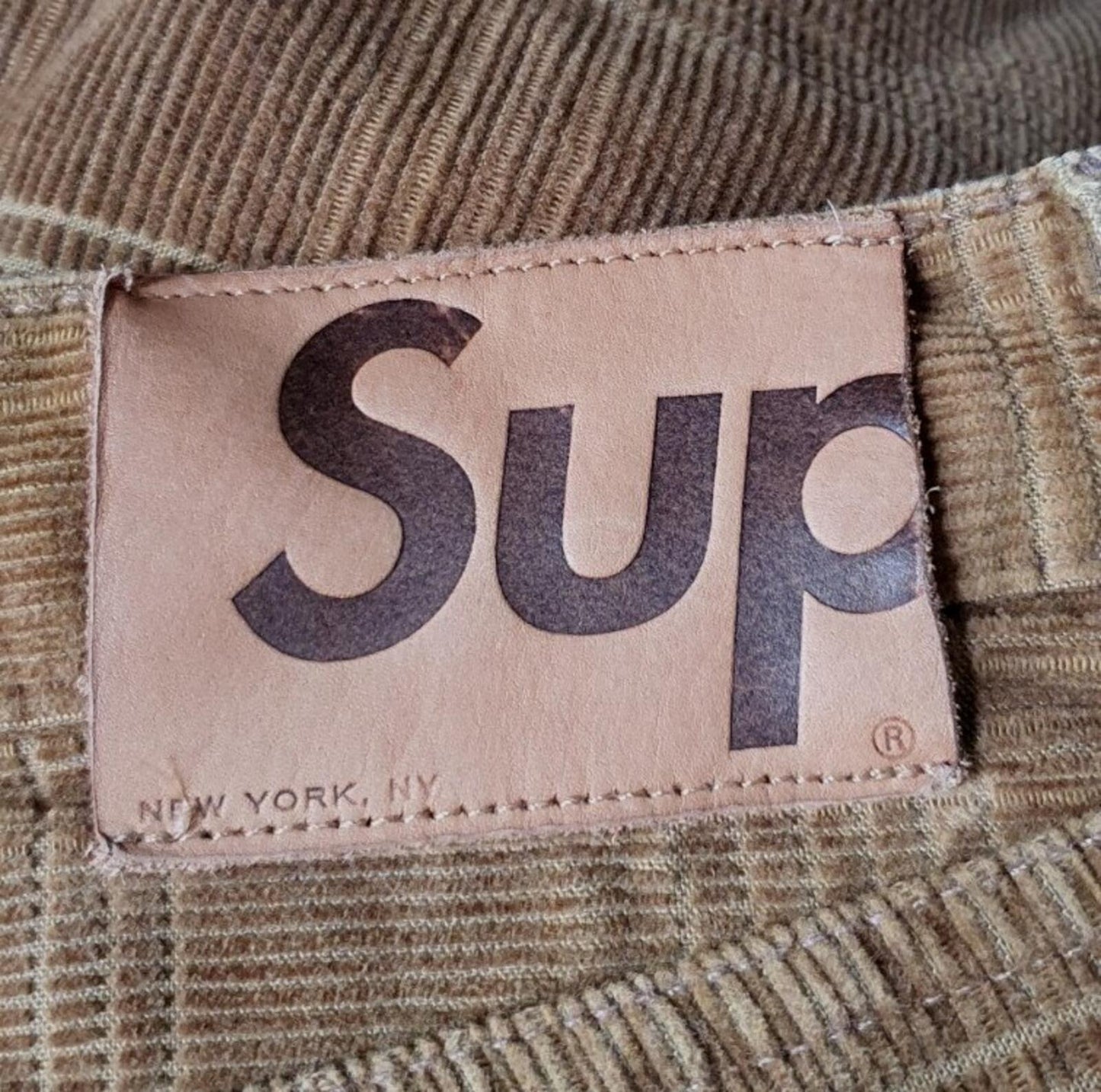 FW14 Supreme Plaid Cord 5 pocket pant size 30 trousers pants W30 L30 brown