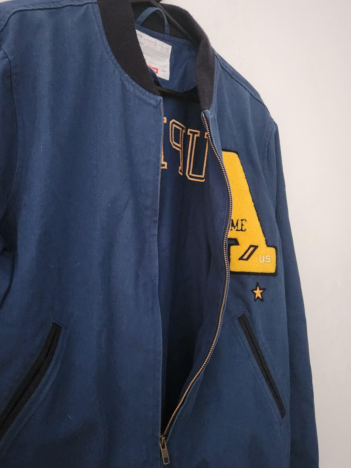 SS13 Supreme Cadet varsity jacket blue L large vintage 2013 Vintage Rare