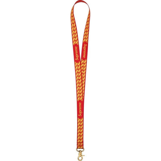 SS22 Supreme Lanyard con eslabones cubanos rojo