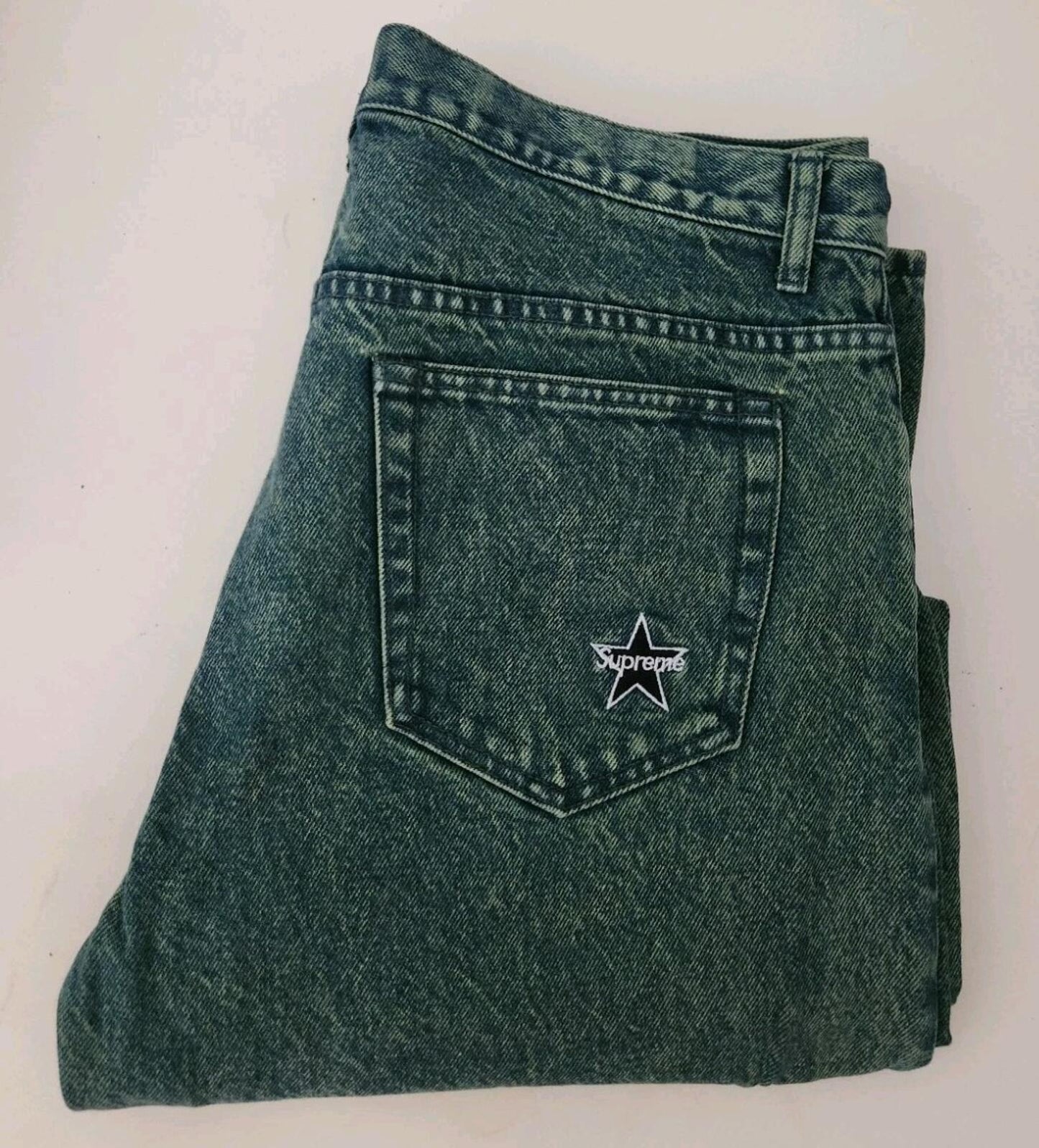 SS23 Supreme Regular Jean Size 32 W32 L32 Overdyed Green Denim Jeans Trousers