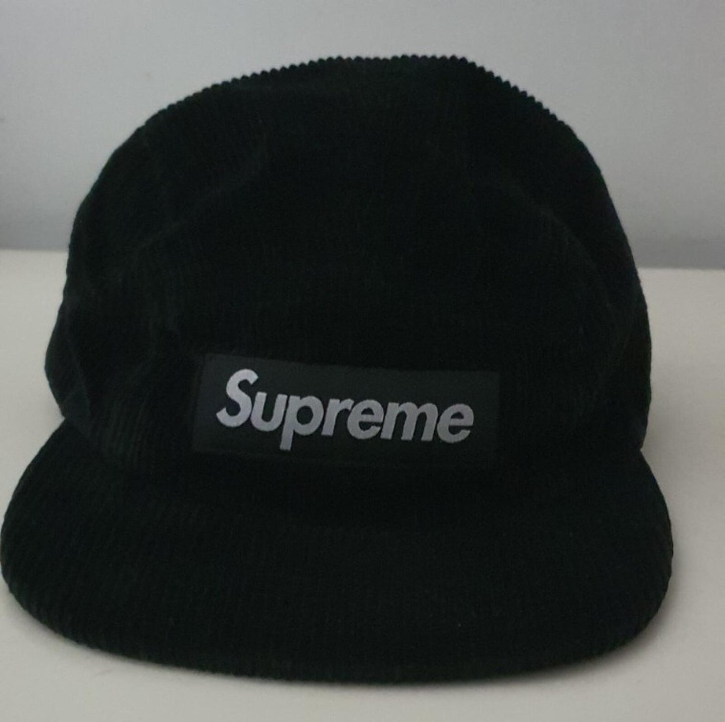 SS18 Supreme Corduroy camp cap black hat box logo