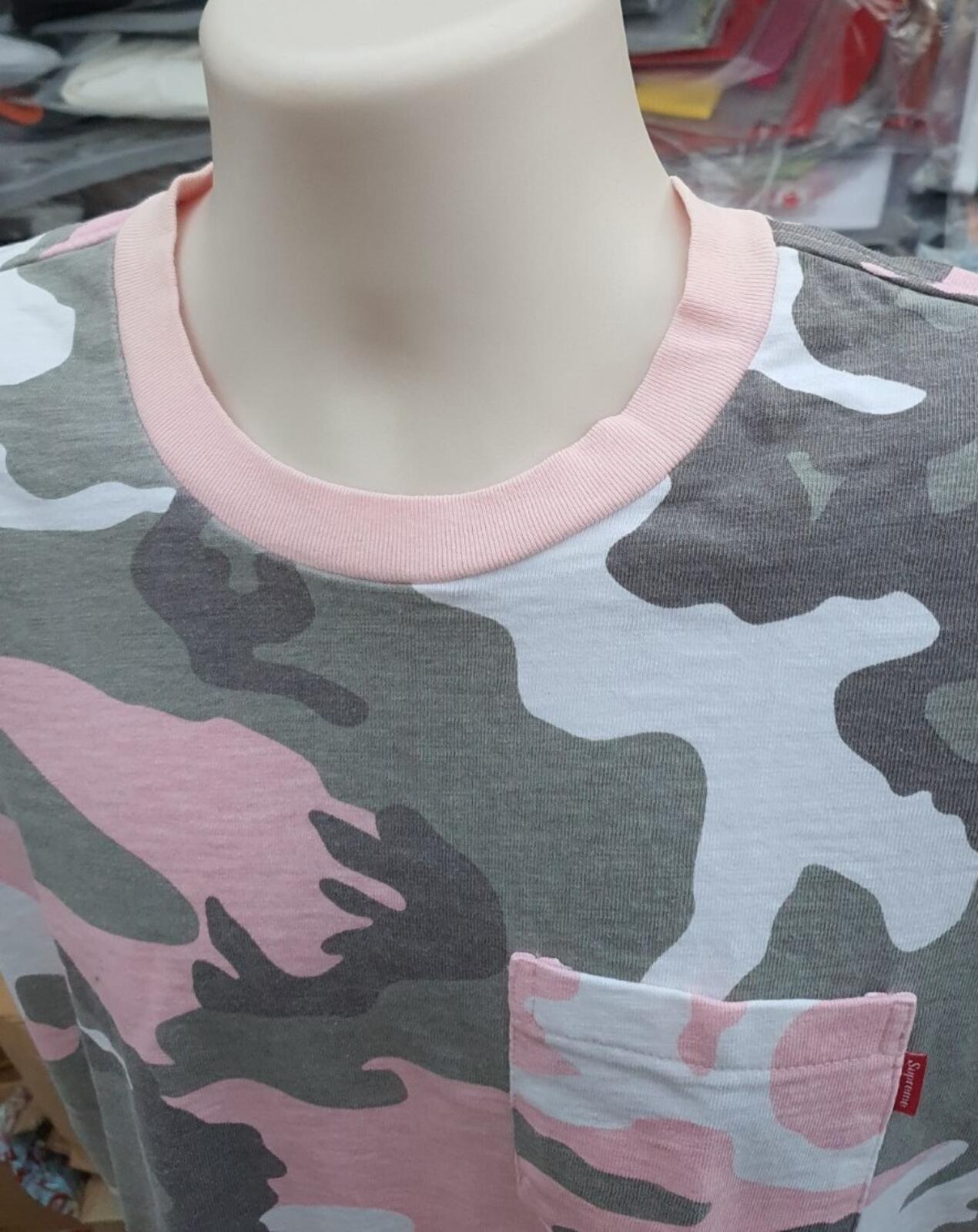 SS18 Supreme Pocket Tee Pink Camo Size M