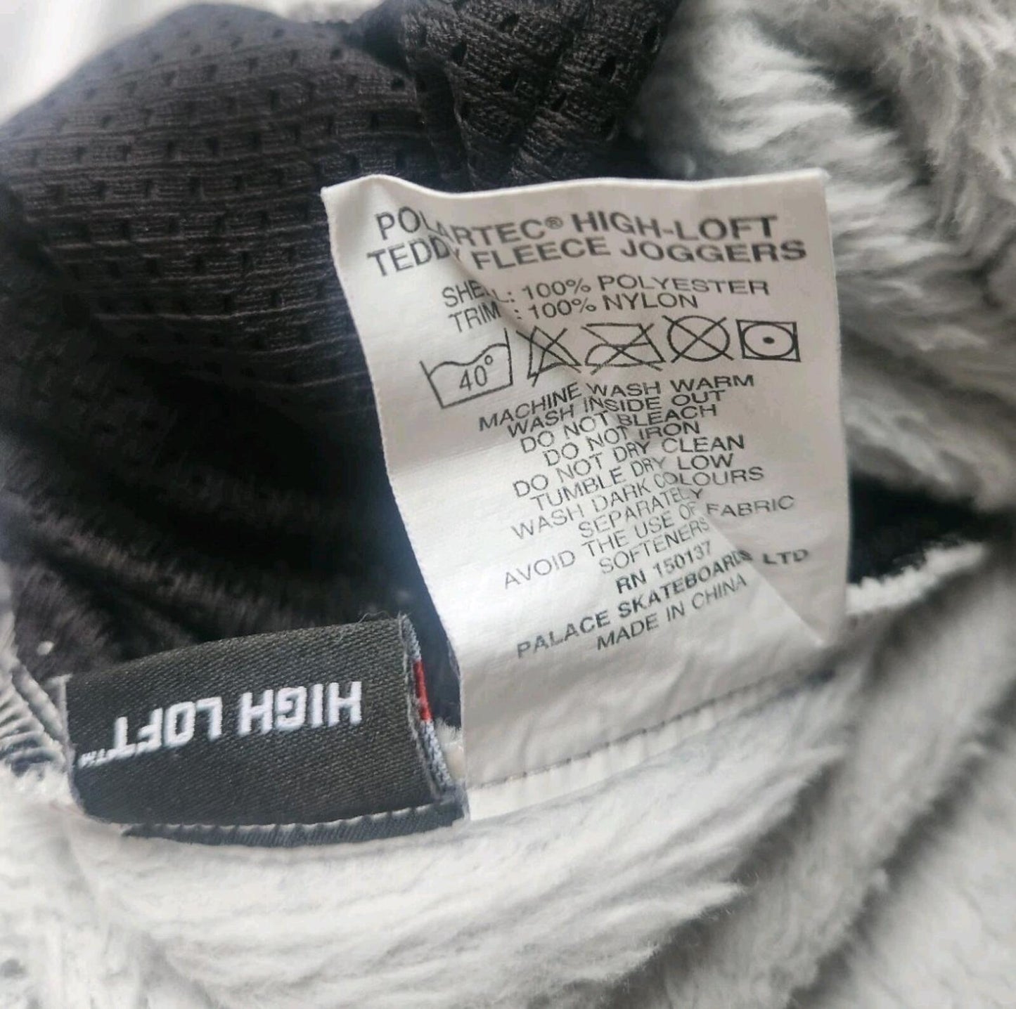 AW20 Palace Skateboards Polartec High-Loft Teddy Fleece Joggers Pants Trousers