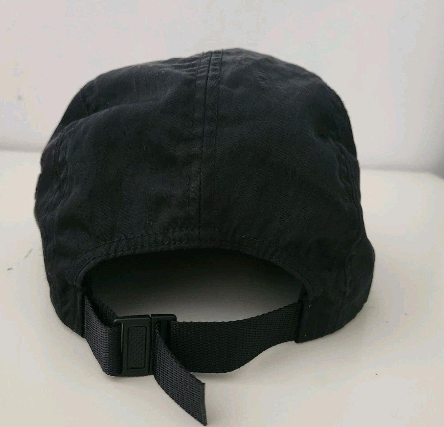 FW17 Supreme Washed Nylon Camp Cap Hat Black Box Logo Military