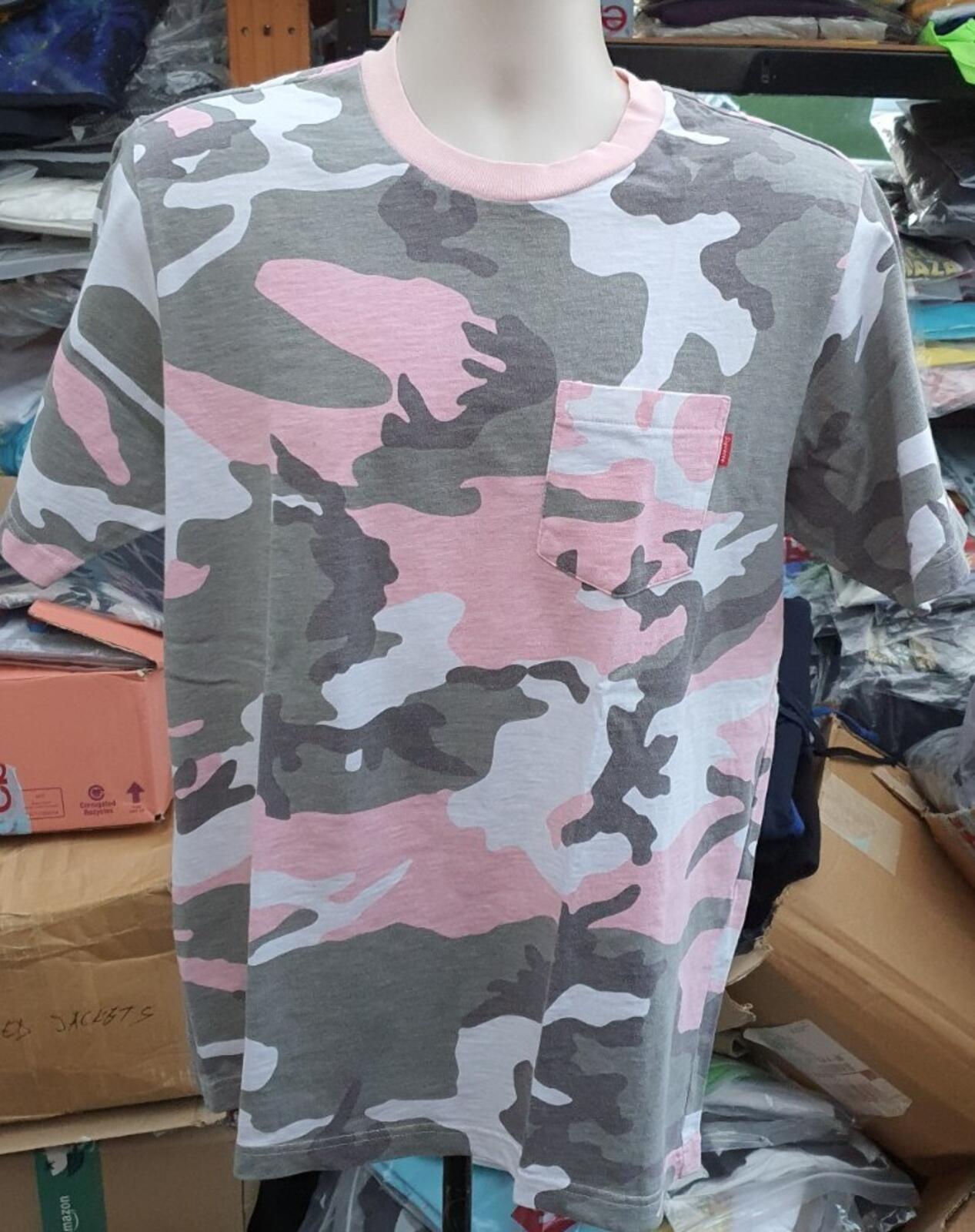 SS18 Supreme Pocket Tee Pink Camo Size M