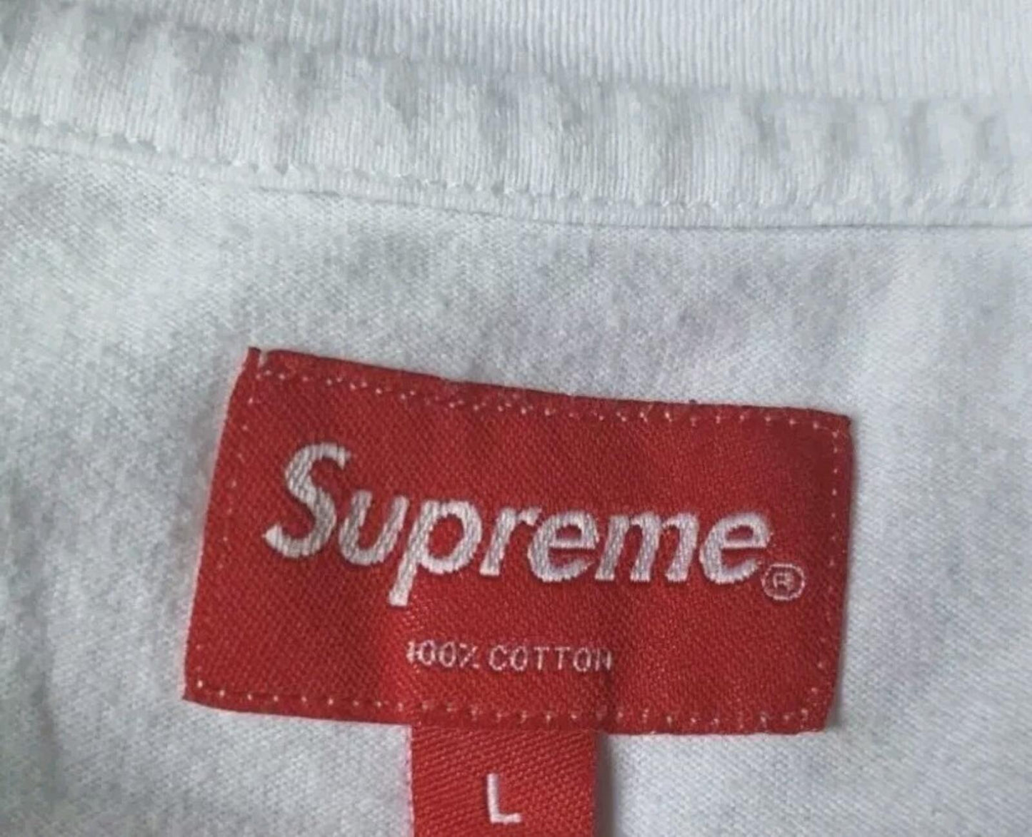 SS19 Supreme Mesh Stripe Pocket tee S/S Top size L Large white t-shirt box logo