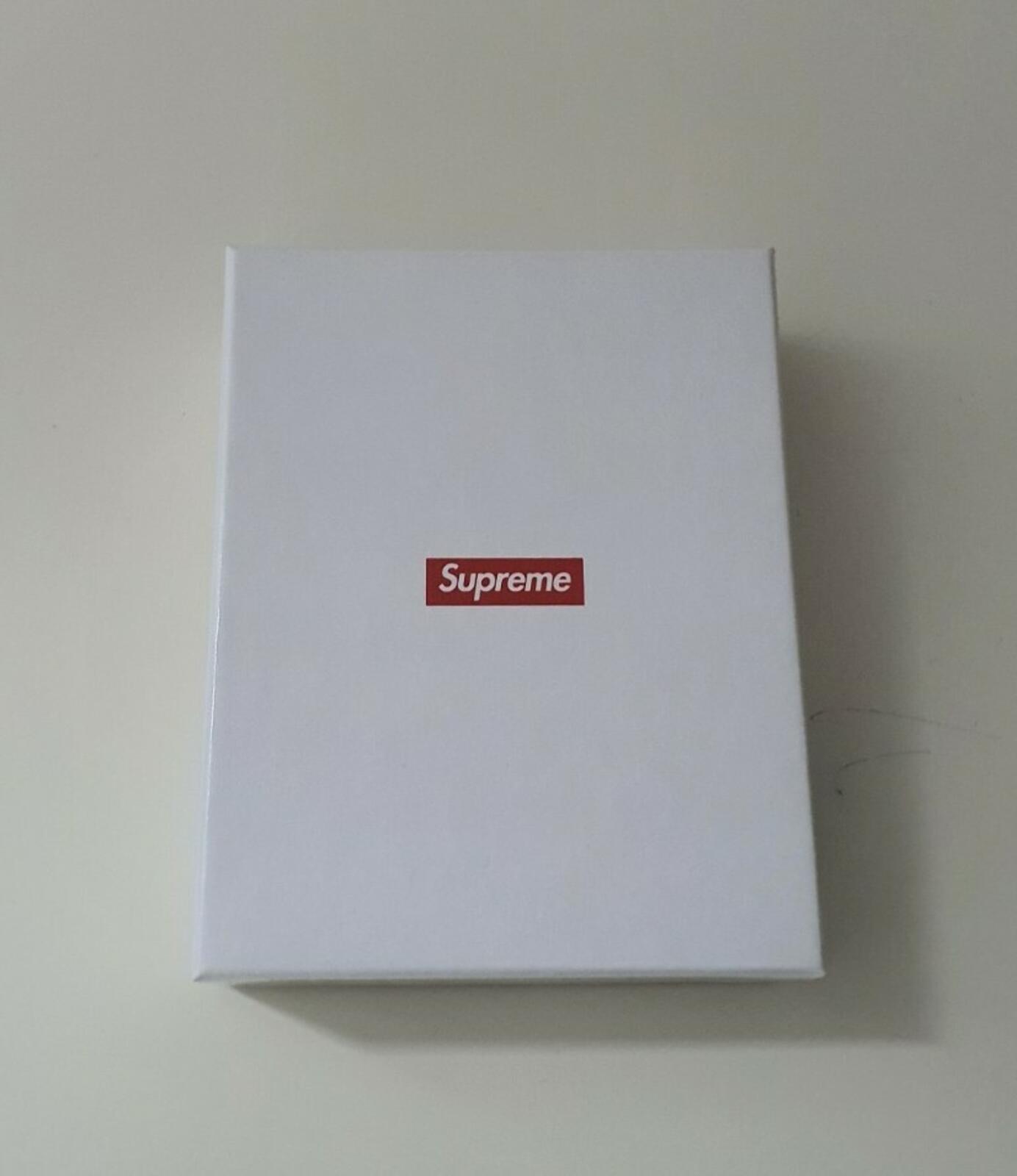 FW18 Supreme leather black ID holder small box logo wallet New Accessory