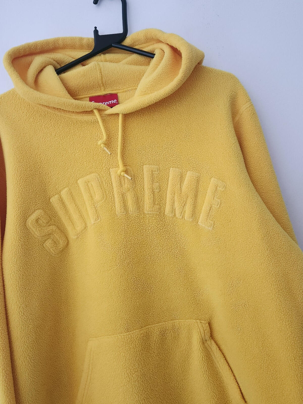 FW18 Supreme Polartec Hooded Sweatshirt Fleece Yellow M