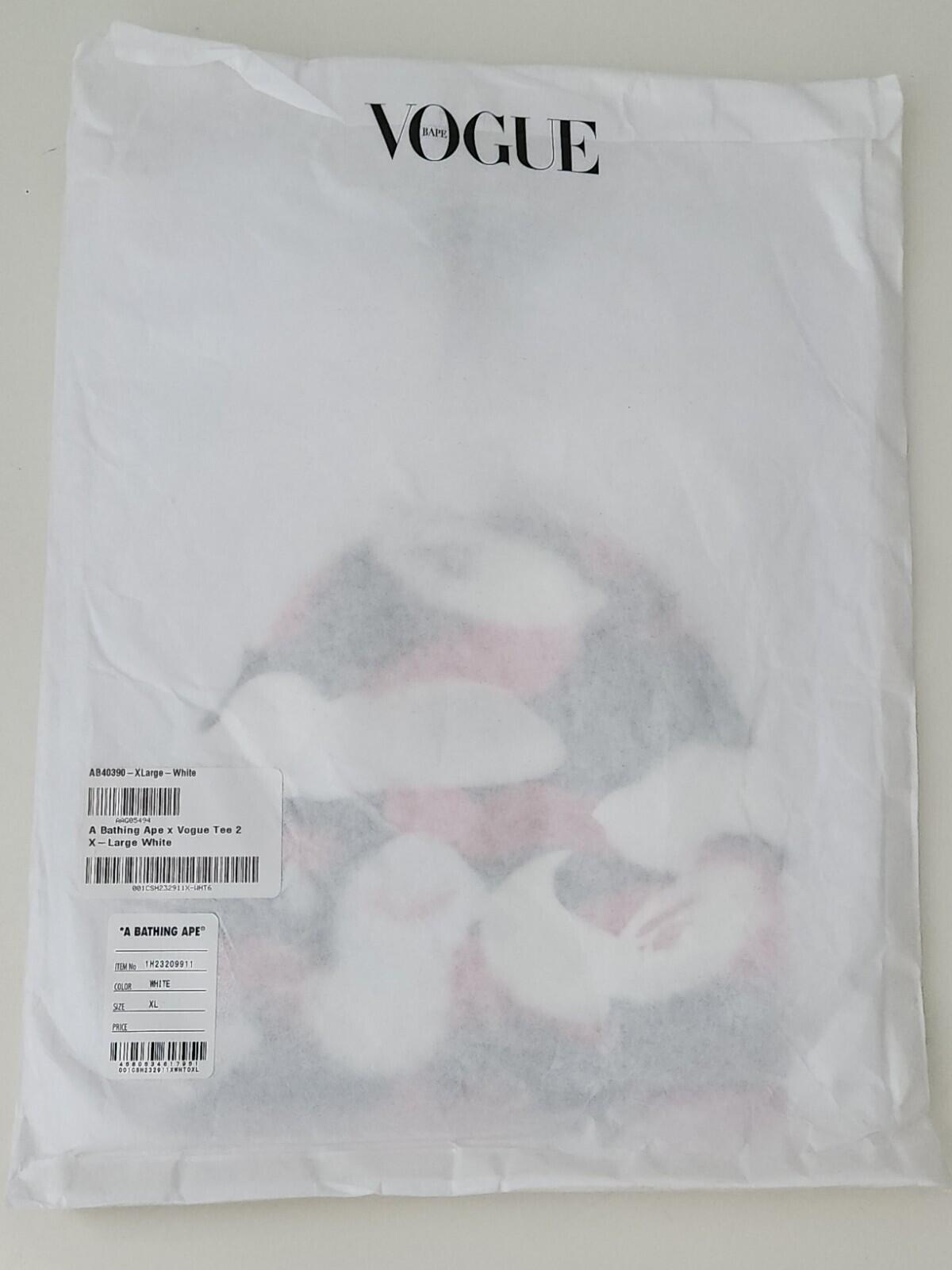 A Bathing Ape x Vogue 2 Ape Head Tee SS22 T-shirt size XL