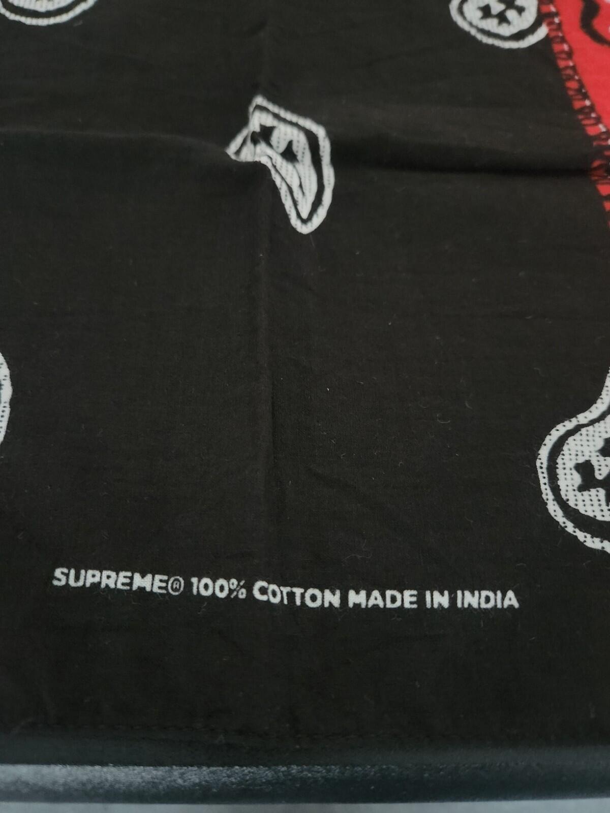 FW19 Supreme Dead Prez RBG bandana red black navy paisley scarf 21.25" x 21.25"