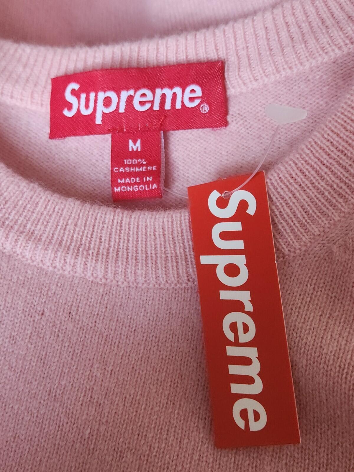 FW15 Supreme Cashmere RRP £228 Pink Sweater size M Medium New With Tag Jumper