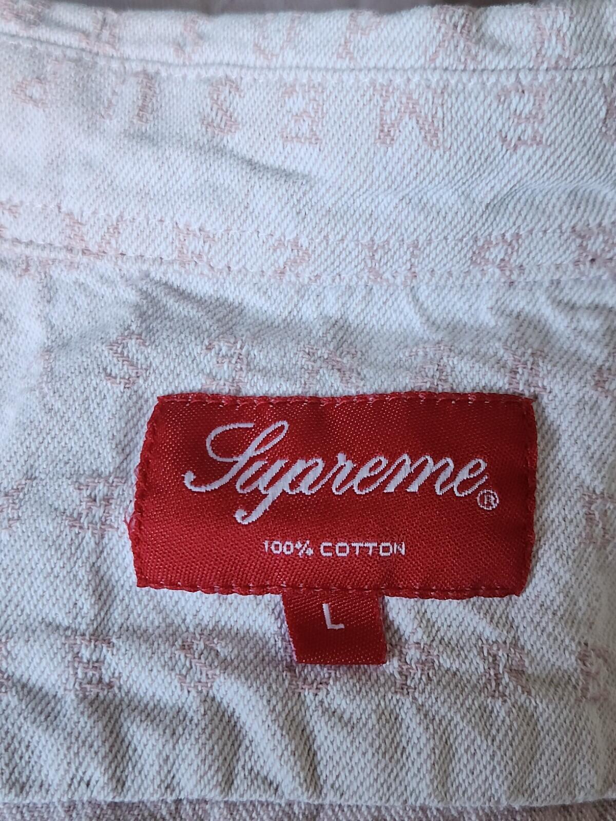 SS20 Supreme Stripe Logo Jacquard denim long sleeve L/S shirt L large